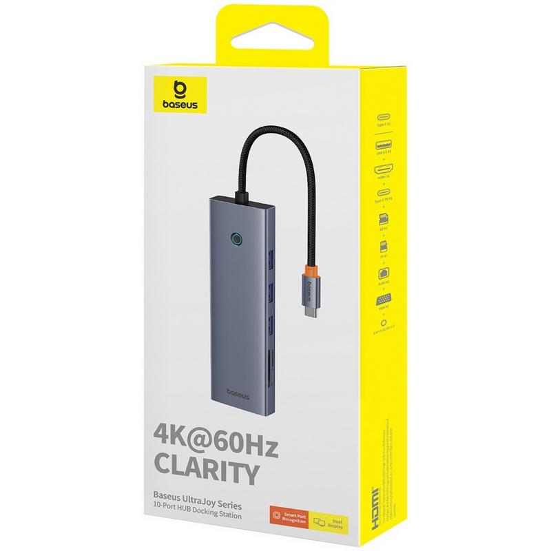 Перехідник HUB Baseus UltraJoy 10-Port (Type-C to HDMI+VGA+USB3.0*3+PD+RJ45+SD/TF3+3.5mm) (80C8) - Зображення 5
