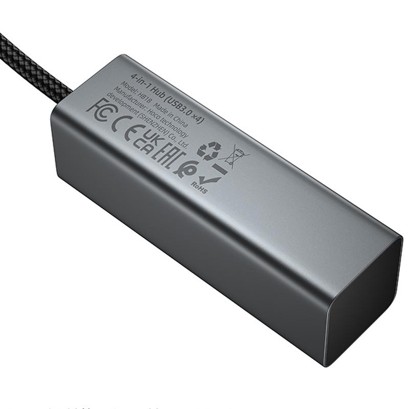Перехідник HUB Hoco HB1B 4in1 (USB to 4xUSB 3.0) (0.2m) - Зображення 5