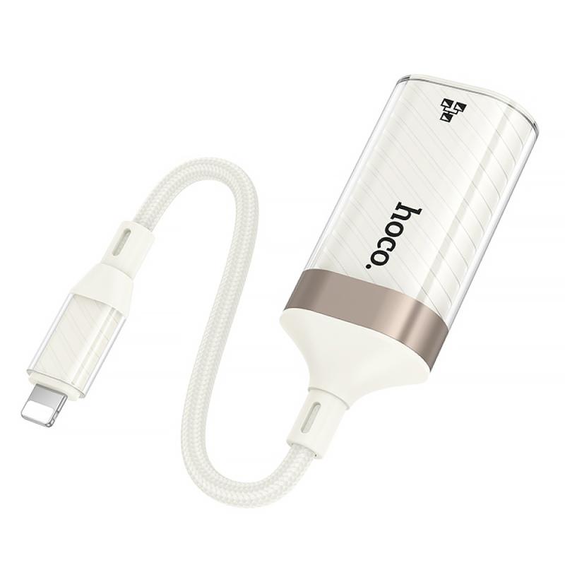 Перехідник Hoco UA41A Crystal Lightning to RJ45 100 Mbs (0.15m) - Зображення 3