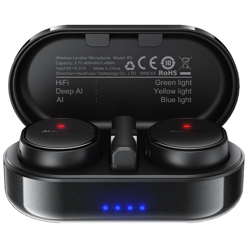 Петличний бездротовий мікрофон Acefast R3 Dual-mic Type-C