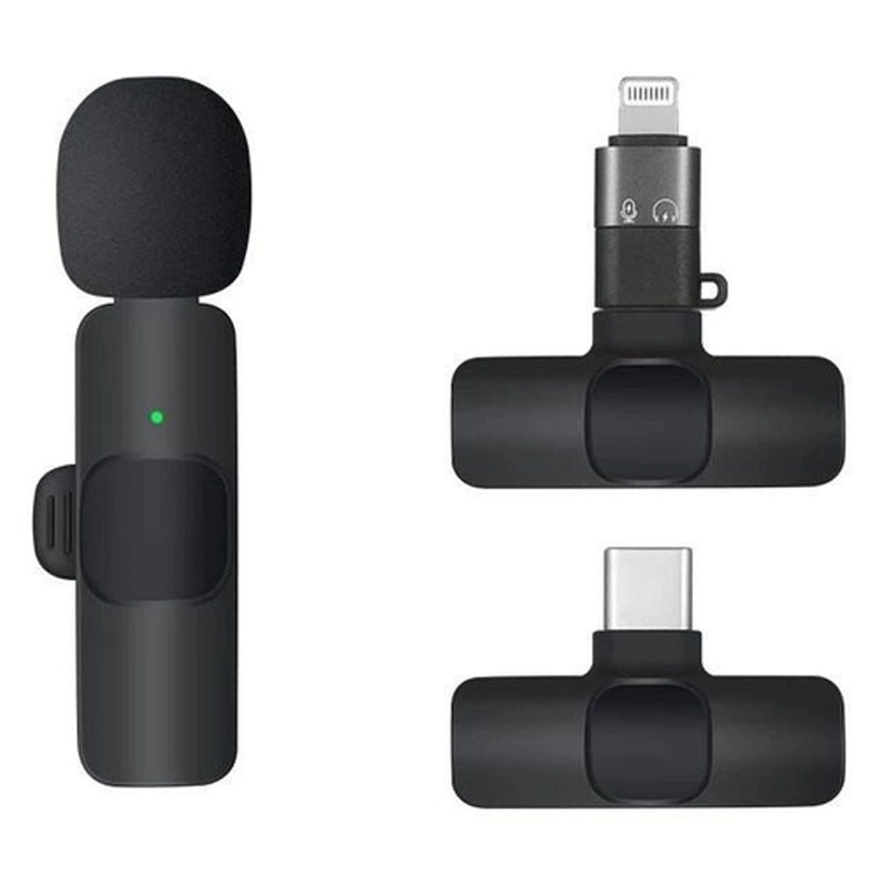 Петличний бездротовий мікрофон Borofone BFK12 Trophy Dual-mic Lightning/Type-C