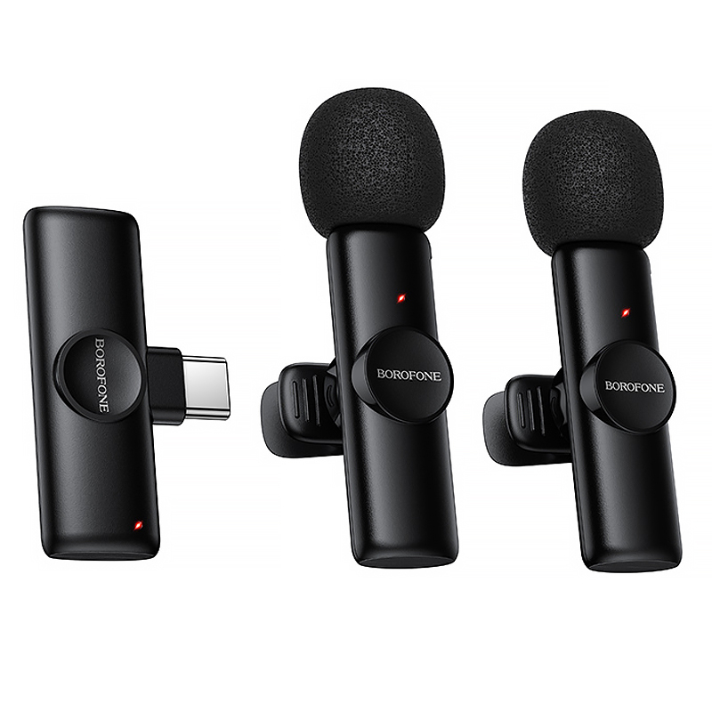 Петличний бездротовий мікрофон Borofone BFK16A Winner dual-mic Type-C