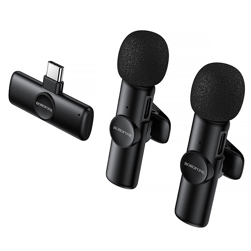 Петличний бездротовий мікрофон Borofone BFK16A Winner dual-mic Type-C - Зображення 5