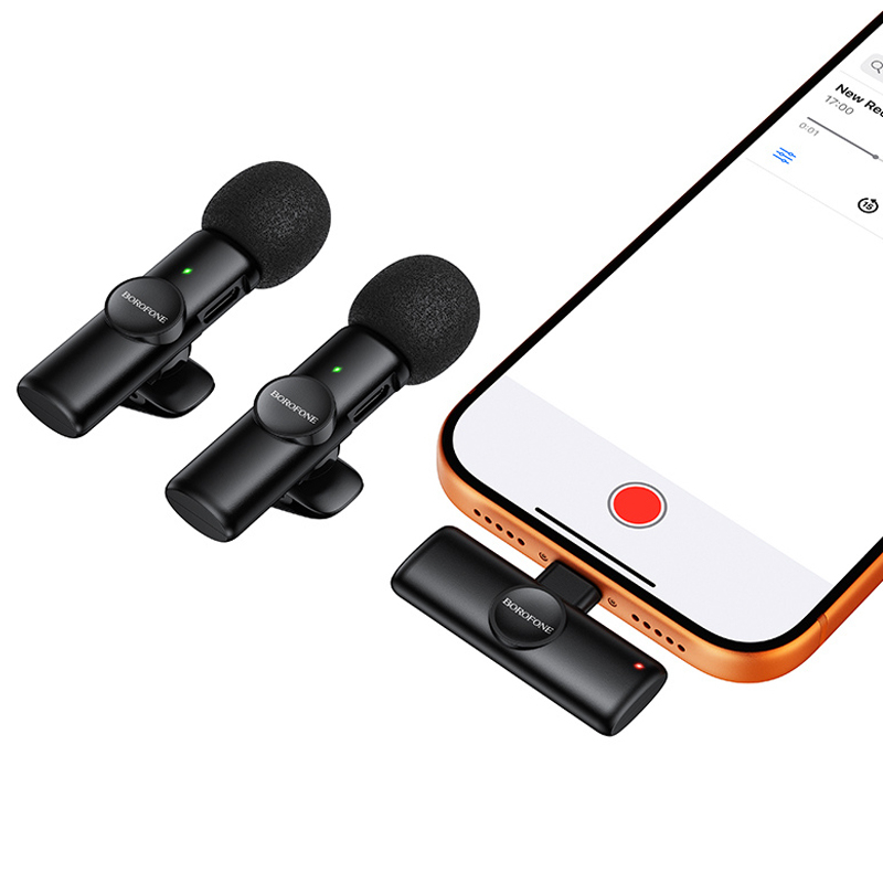 Петличний бездротовий мікрофон Borofone BFK16A Winner dual-mic Type-C - Зображення 6