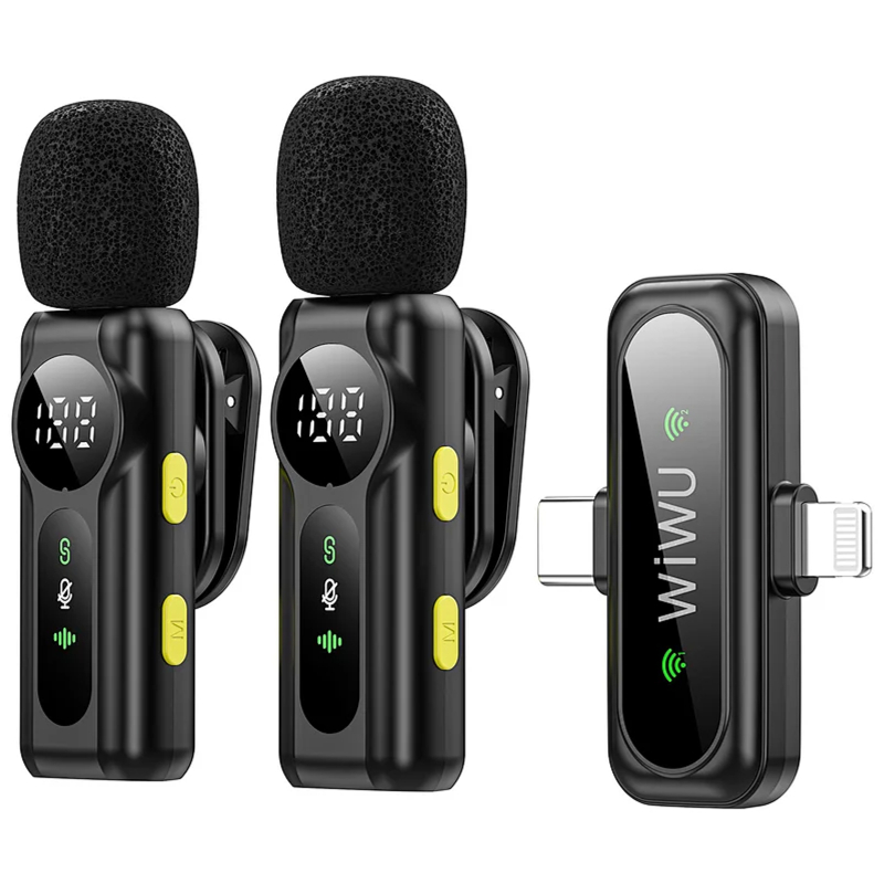 Петличний бездротовий мікрофон WIWU WM007 Dual-mic (Lightning/Type-C) - Зображення 5