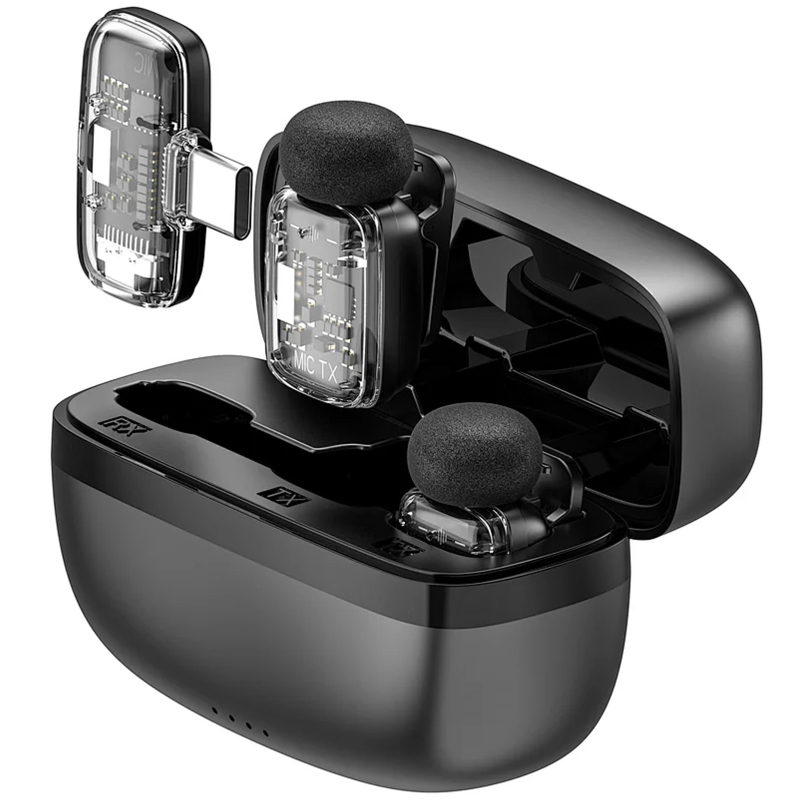Петличний бездротовий мікрофон WIWU WM008 Dual-mic ANC Type-C - Зображення 3