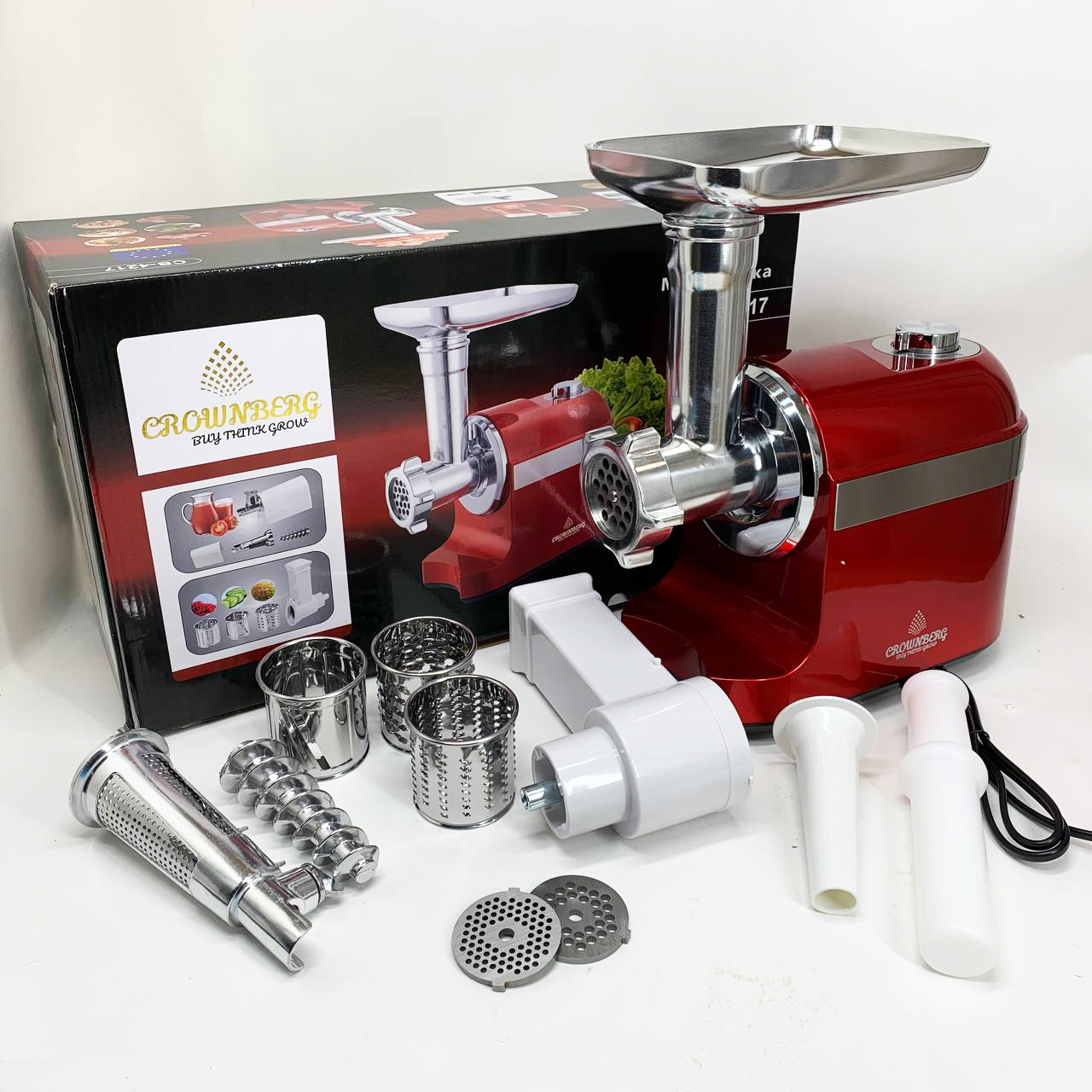 Електрична м’ясорубка шнекова Crownberg CB-4217 3800 Вт - Зображення 2