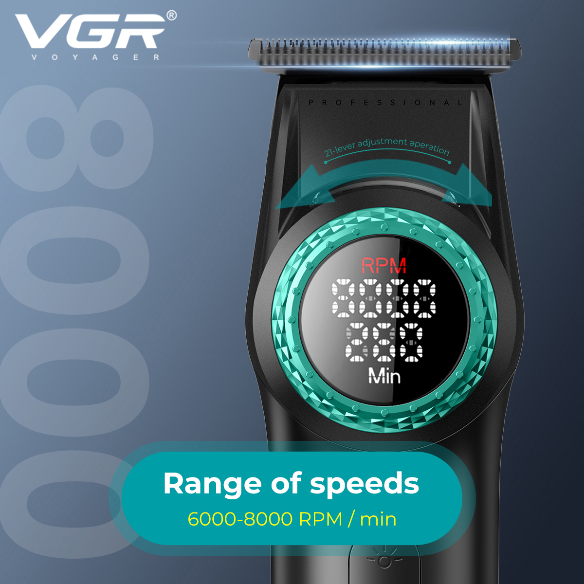 Тример VGR V-977 BLACK з регулюванням потужності 6000–8000 RPM - Зображення 6