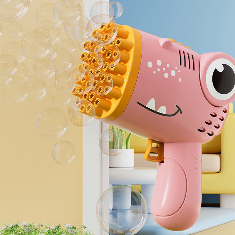 Пістолет для мильних бульбашок Dinosaur Bubble Gun з насадкою на 40 отворів 50ml - Зображення 2
