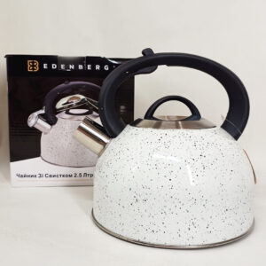 Чайник зі свистком Edenberg EB-1440 з мармуровим покриттям 2.5л White