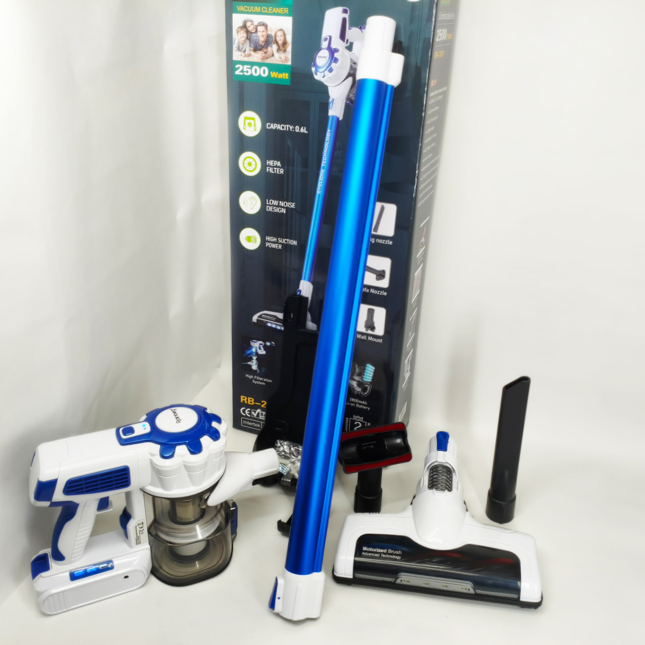 Акумуляторний пилосос Rainberg RB-2301 2500 Вт з фільтром HEPA та LED-підсвічуванням - Зображення 5