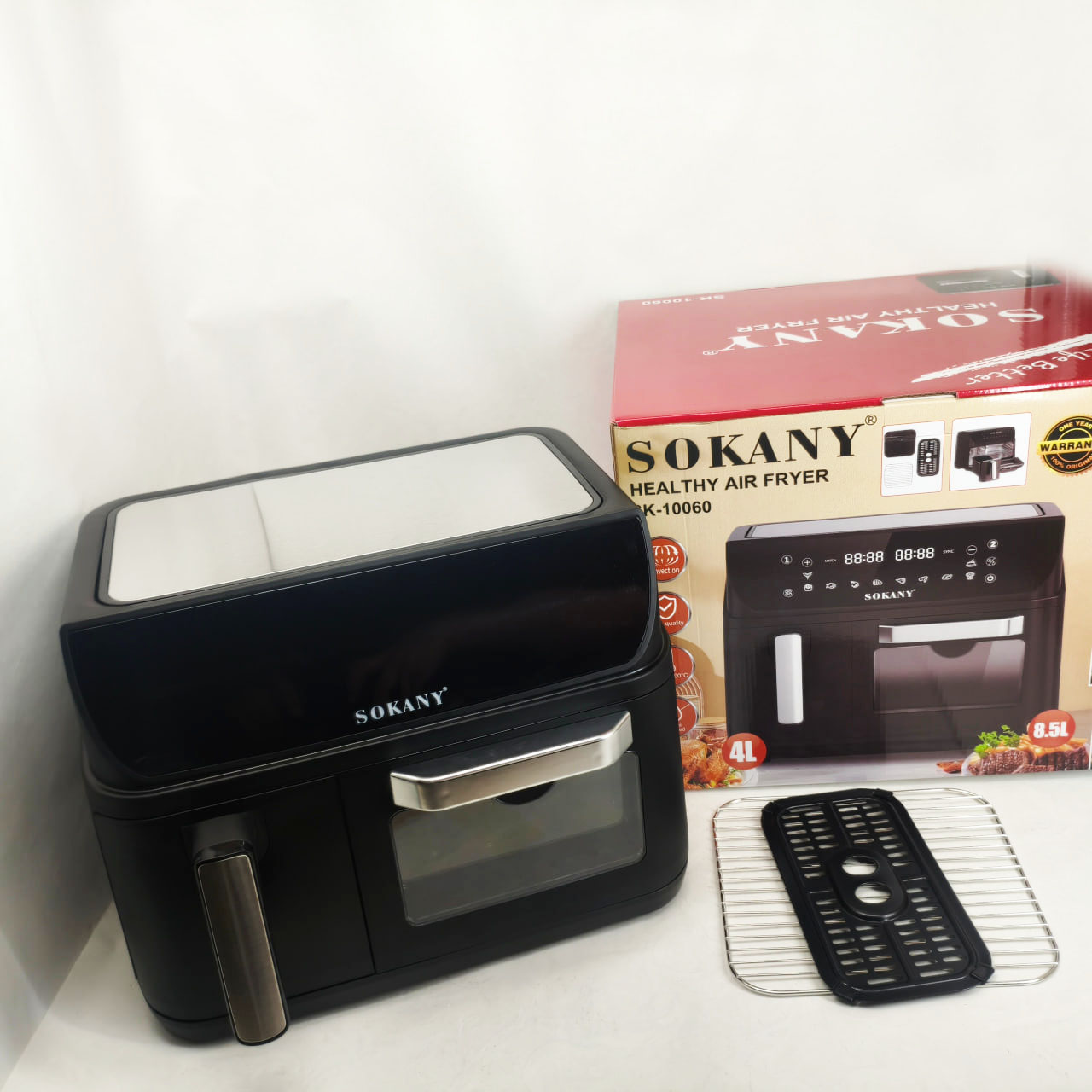 Аерофритюрниця двокамерна Sokany SK-10060 2400 Вт 8,5 л + аерогриль безмасляний 4 л - Зображення 3