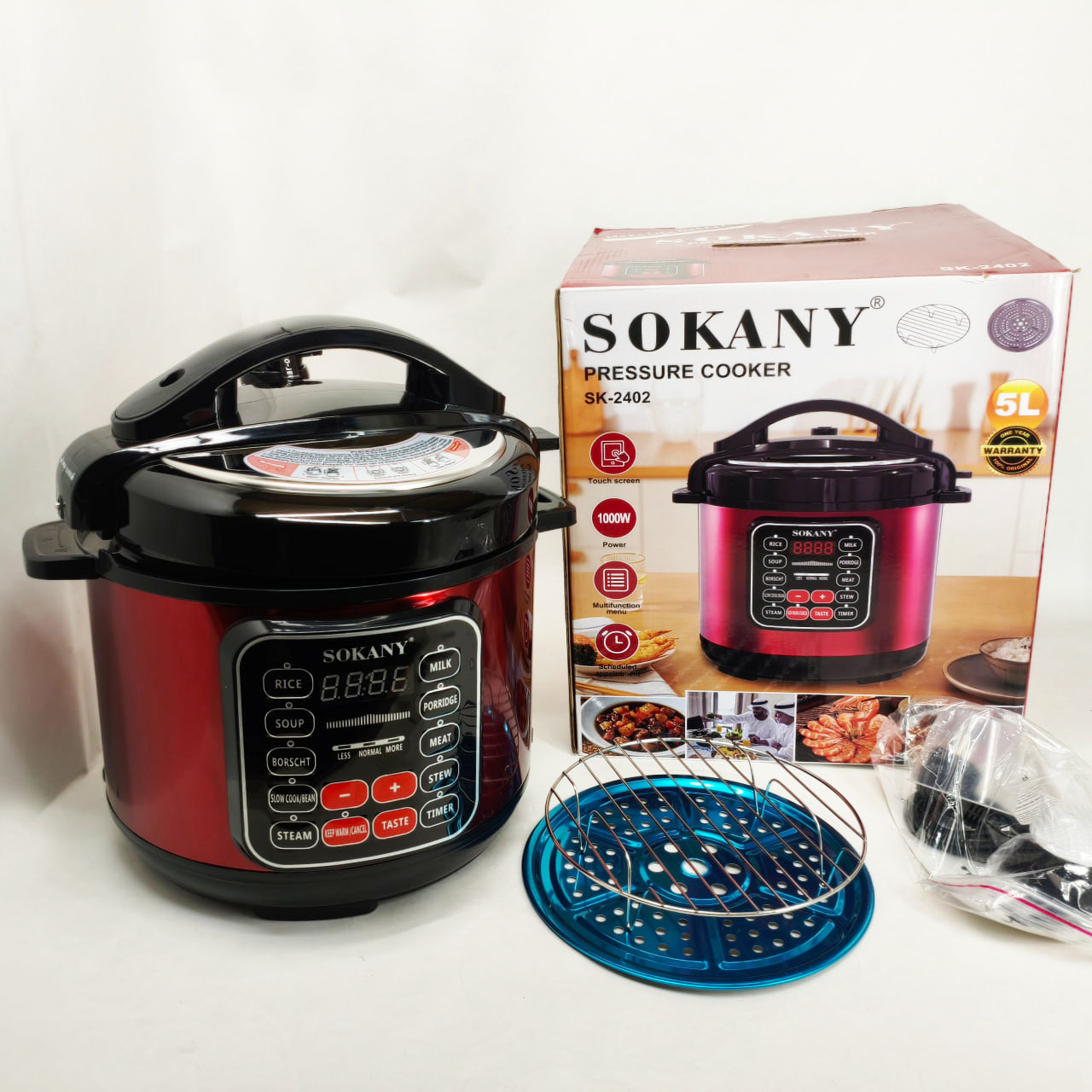Мультиварка Sokany SK-2402 5 л 1000 Вт з антипригарним покриттям - Зображення 5