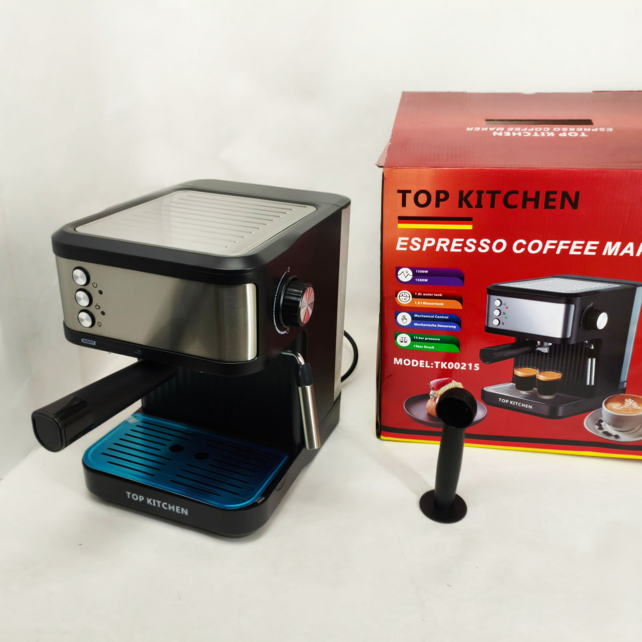 Кавоварка Еспресо Top Kitchen TK00215 ріжкова 1500 Вт 1,8 л 1–3 чашки 15 Бар - Зображення 4