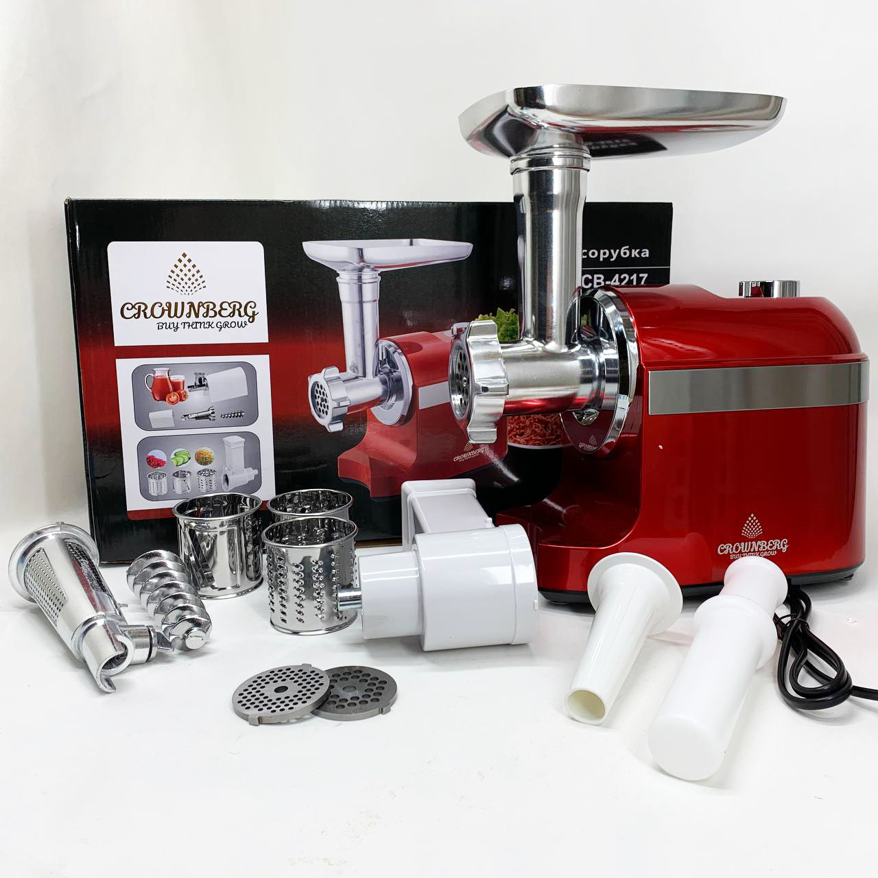 Електрична м’ясорубка шнекова Crownberg CB-4217 3800 Вт - Зображення 5