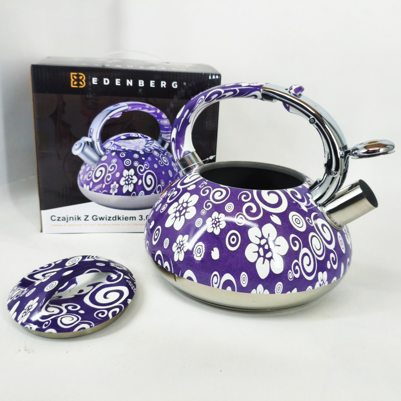 Чайник із свистком Edenberg EB-1959 3 л з капсульним дном Purple - Зображення 4