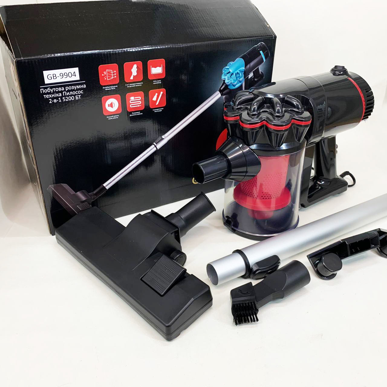 Пилосос вертикальний GOLDBERG GB-9904 5200 Вт циклонного типу Red - Зображення 3