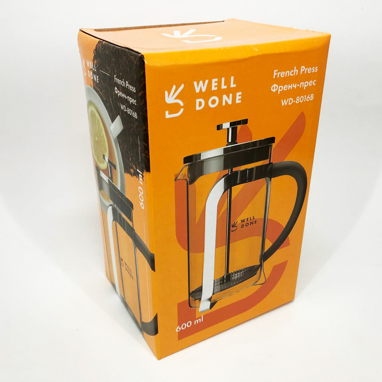 Френч прес Well Done WD-8016B 600 мл скляний з ручкою soft-touch - Зображення 3