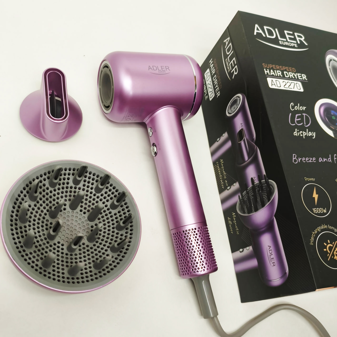 Фен для волосся Adler AD 2270P SUPERSPEED 1600 Вт з дисплеєм - Зображення 3