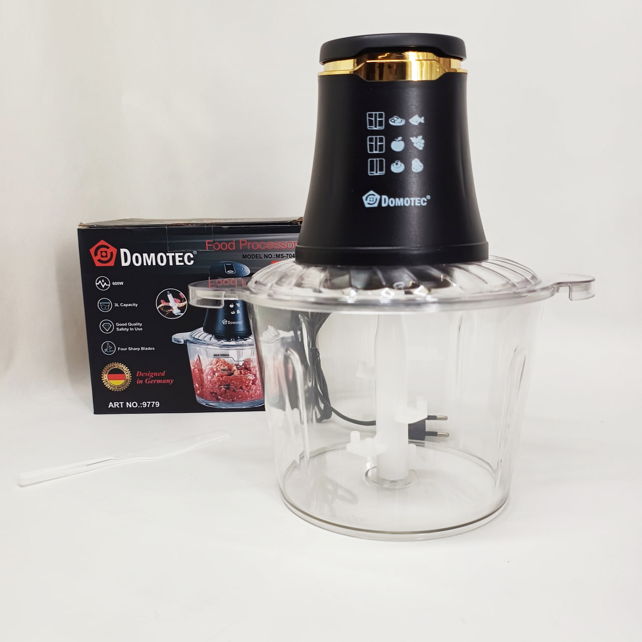 Електричний подрібнювач Domotec MS-7041 600 Вт 3 л з чашею - Зображення 2
