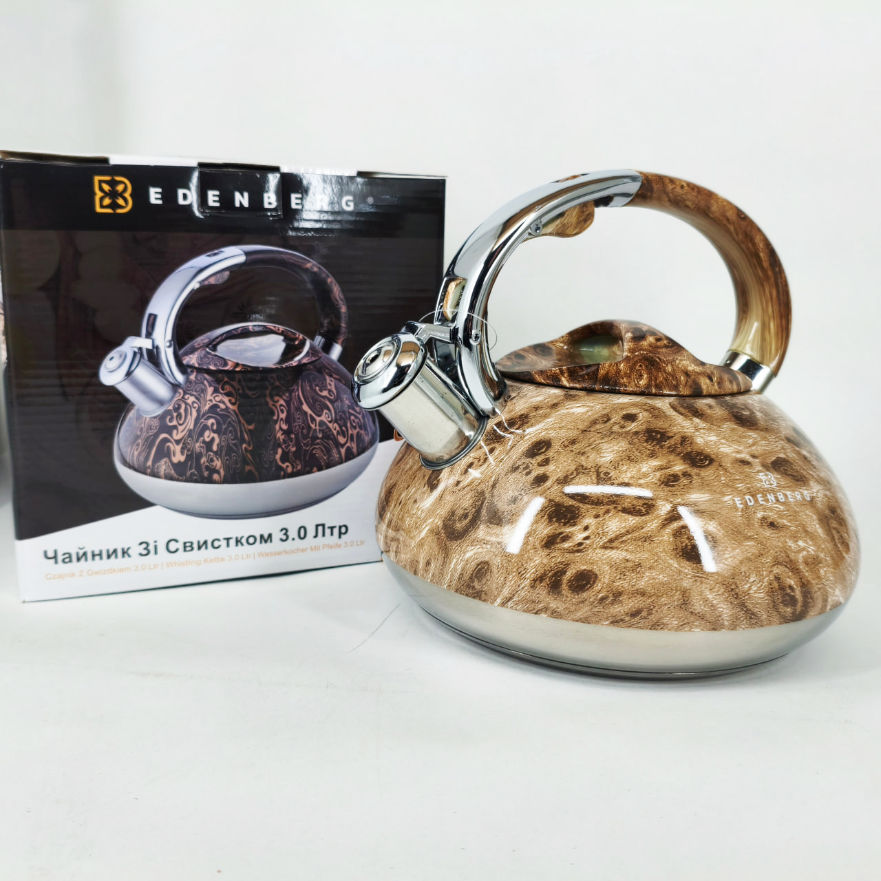 Чайник зі свистком Edenberg EB-1959 3 л з капсульним дном Beige - Зображення 3