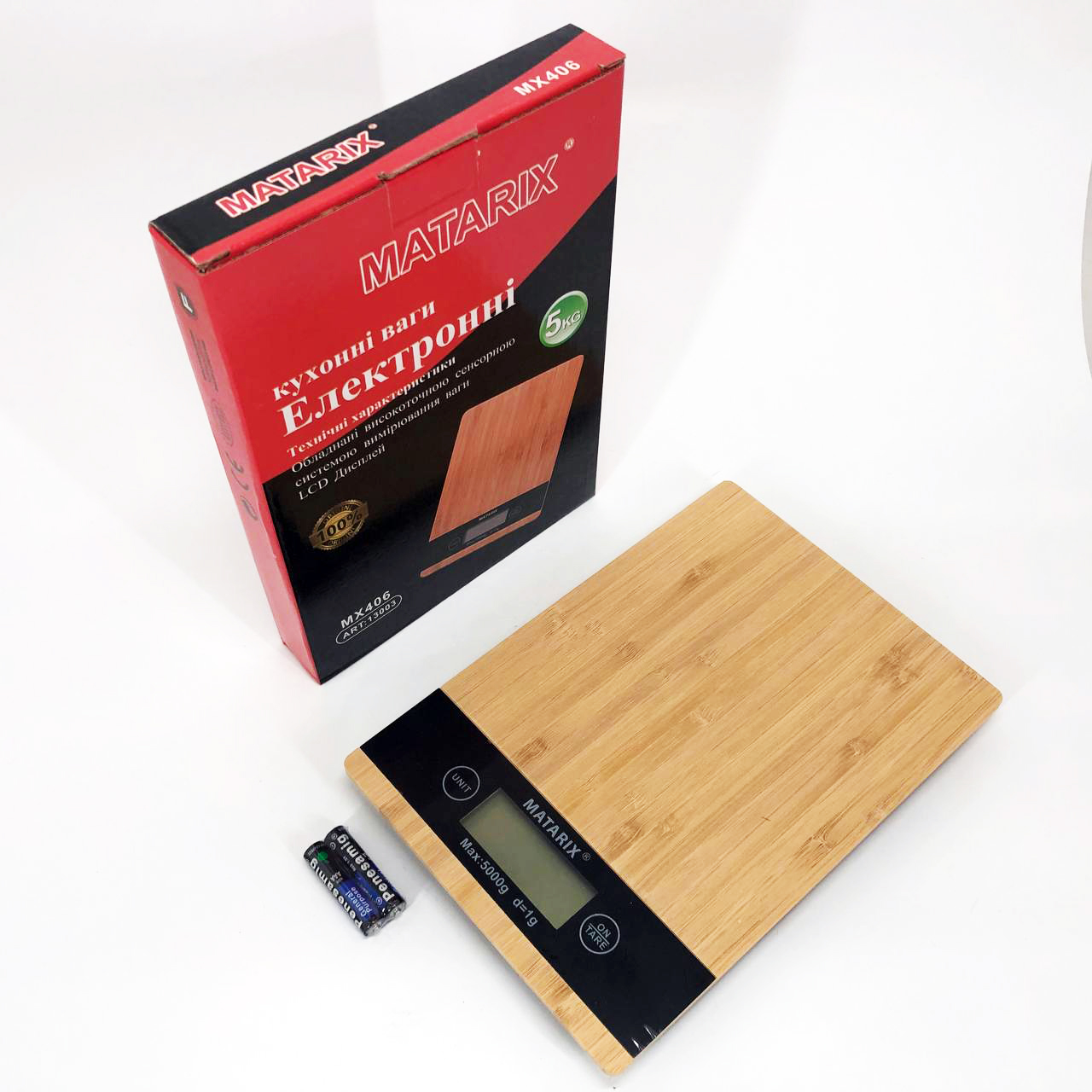 Весы кухонные MATARIX MX-406 5кг Wood, Кухонные весы для приготовления блюд, Весы для домашней кухни - Зображення 4