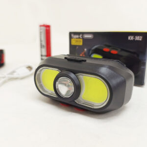 Налобний ліхтар KX-302-LED+2COB акумуляторний