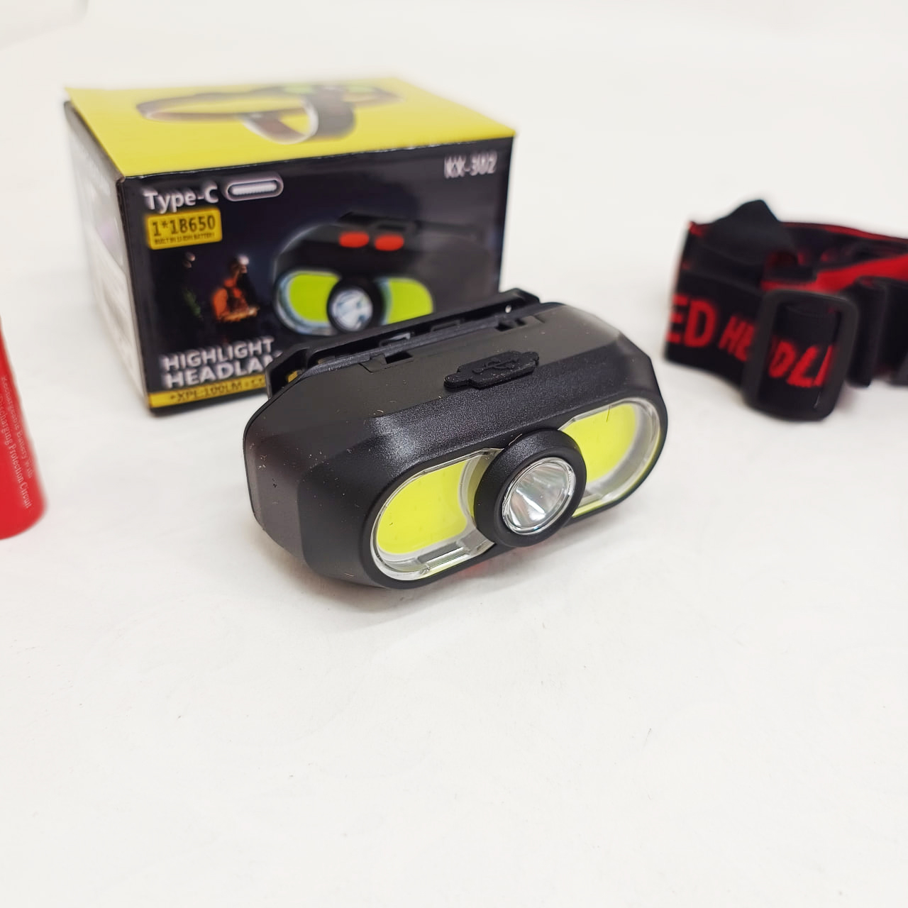 Налобний ліхтар KX-302-LED+2COB акумуляторний - Зображення 6