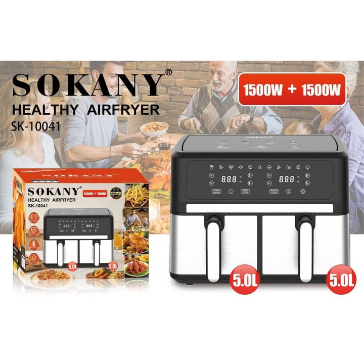 Аерофритюрниця Sokany SK-10041 8 л 1800 Вт сенсорне керування безмасляне приготування - Зображення 3