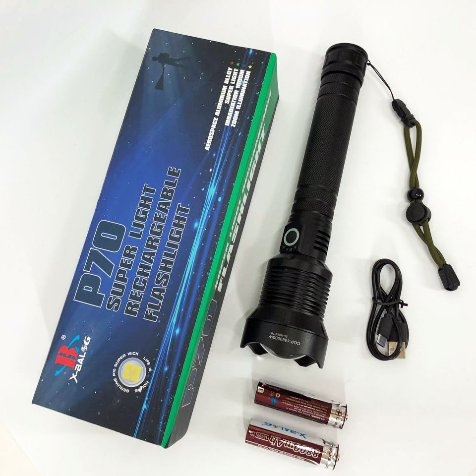 Акумуляторний тактичний ліхтарик X-Balog BL-X92-P70 з USB-зарядкою - Зображення 2
