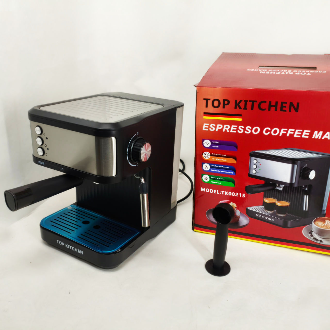 Кавоварка Еспресо Top Kitchen TK00215 ріжкова 1500 Вт 1,8 л 1–3 чашки 15 Бар - Зображення 3