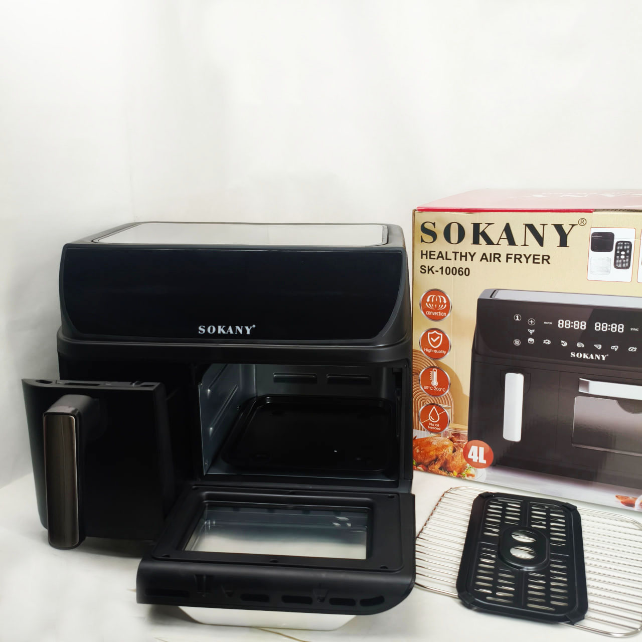 Аерофритюрниця двокамерна Sokany SK-10060 2400 Вт 8,5 л + аерогриль безмасляний 4 л - Зображення 5