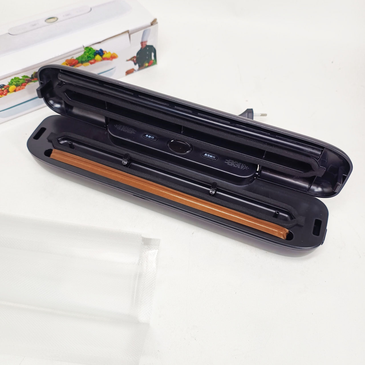 Вакуумний пакувальник автоматичний Vacuum Sealer з дисплеєм новий чорний - Зображення 6