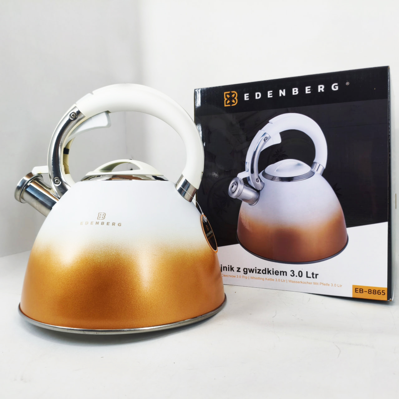 Чайник Edenberg EB-8865 зі свистком 3 л White - Зображення 3