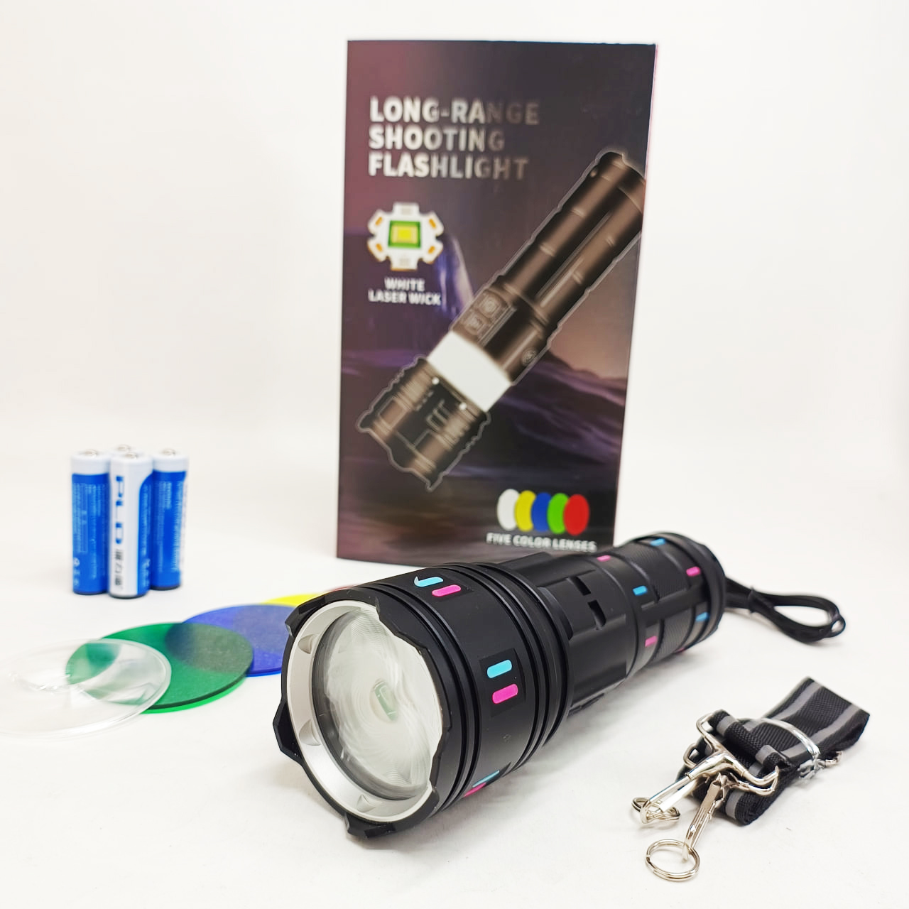 Ліхтар AK178-1 PM60-TG+COB з 4 батареями 18650 - Зображення 2