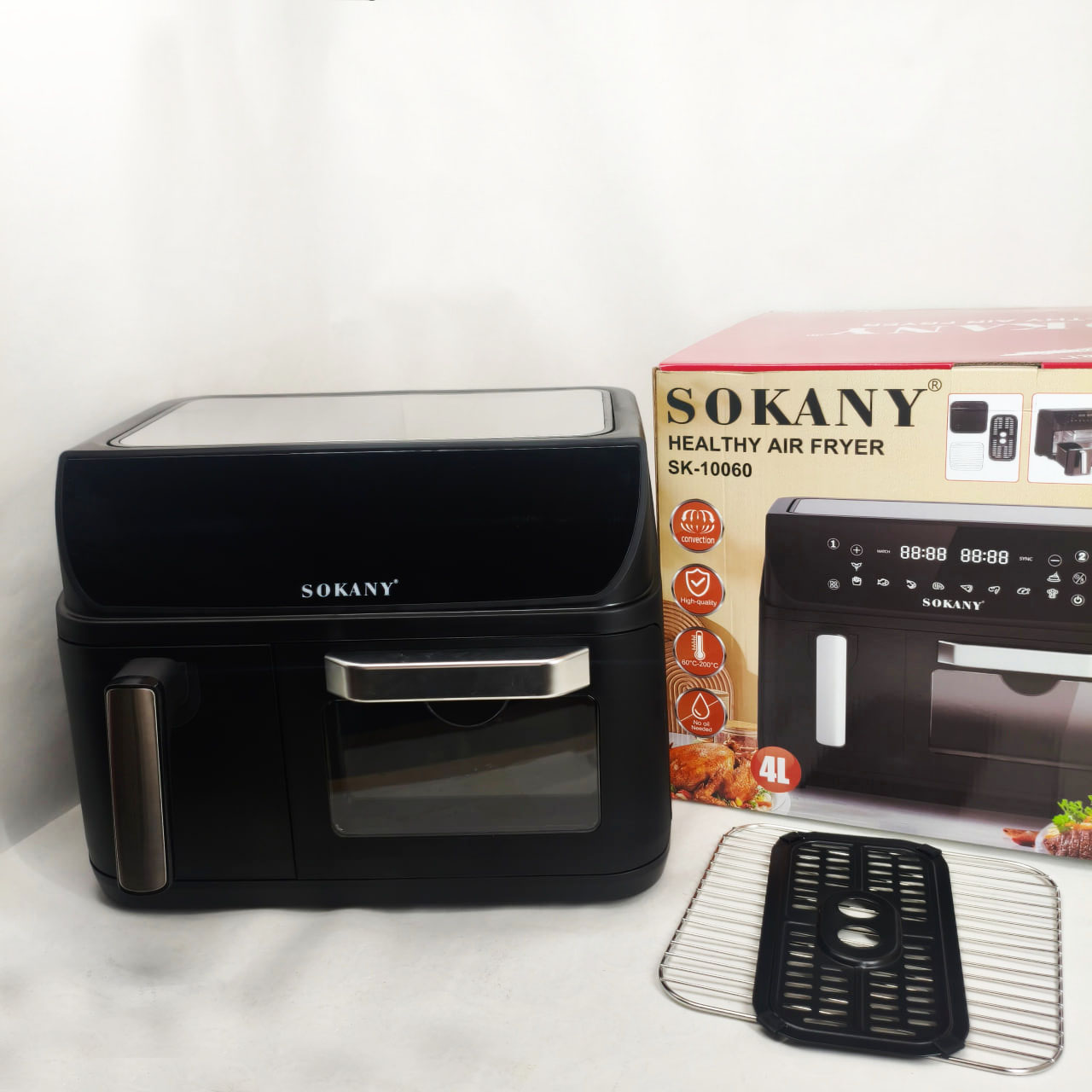Аерофритюрниця двокамерна Sokany SK-10060 2400 Вт 8,5 л + аерогриль безмасляний 4 л - Зображення 2