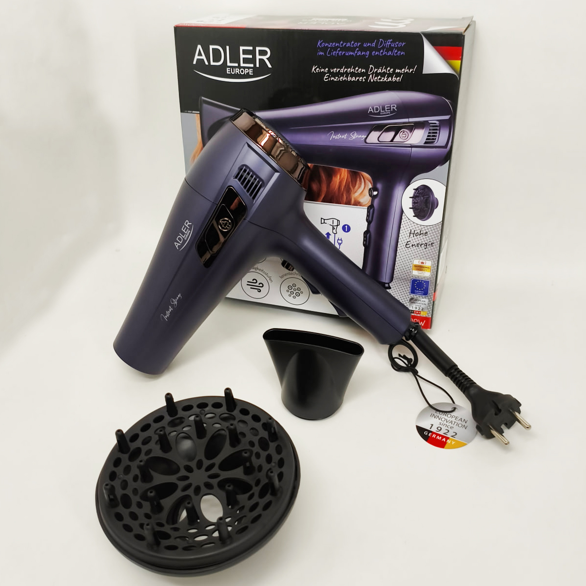 Фен Adler AD 2273 2400 Вт з втягуючим шнуром - Зображення 2
