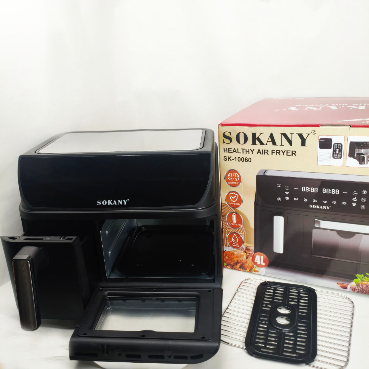 Аерофритюрниця двокамерна Sokany SK-10060 2400 Вт 8,5 л + аерогриль безмасляний 4 л - Зображення 6