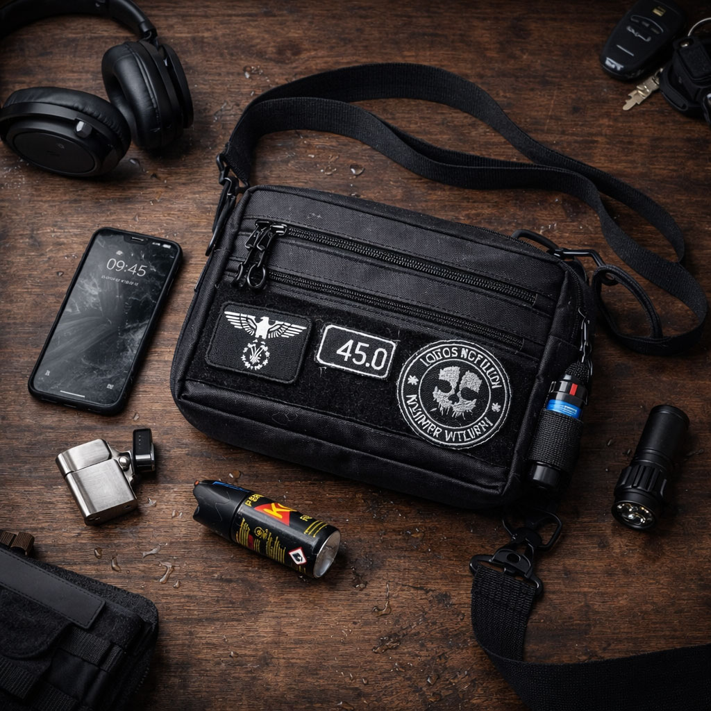Сумка для патчів Cordura 600D чорного кольору з 5 кишеньками - Зображення 3