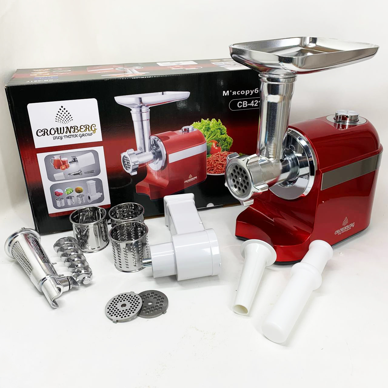 Електрична м’ясорубка шнекова Crownberg CB-4217 3800 Вт - Зображення 4