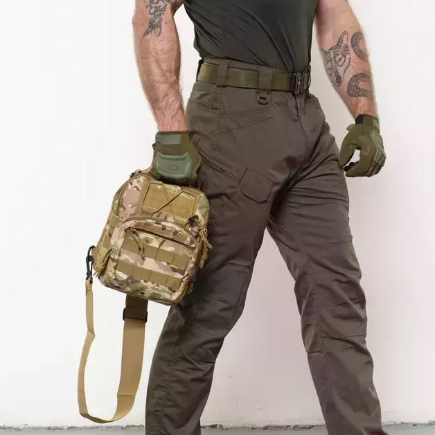 Сумка-рюкзак тактична з Cordura 900D камуфляж MOLLE трансформер через плече - Зображення 3
