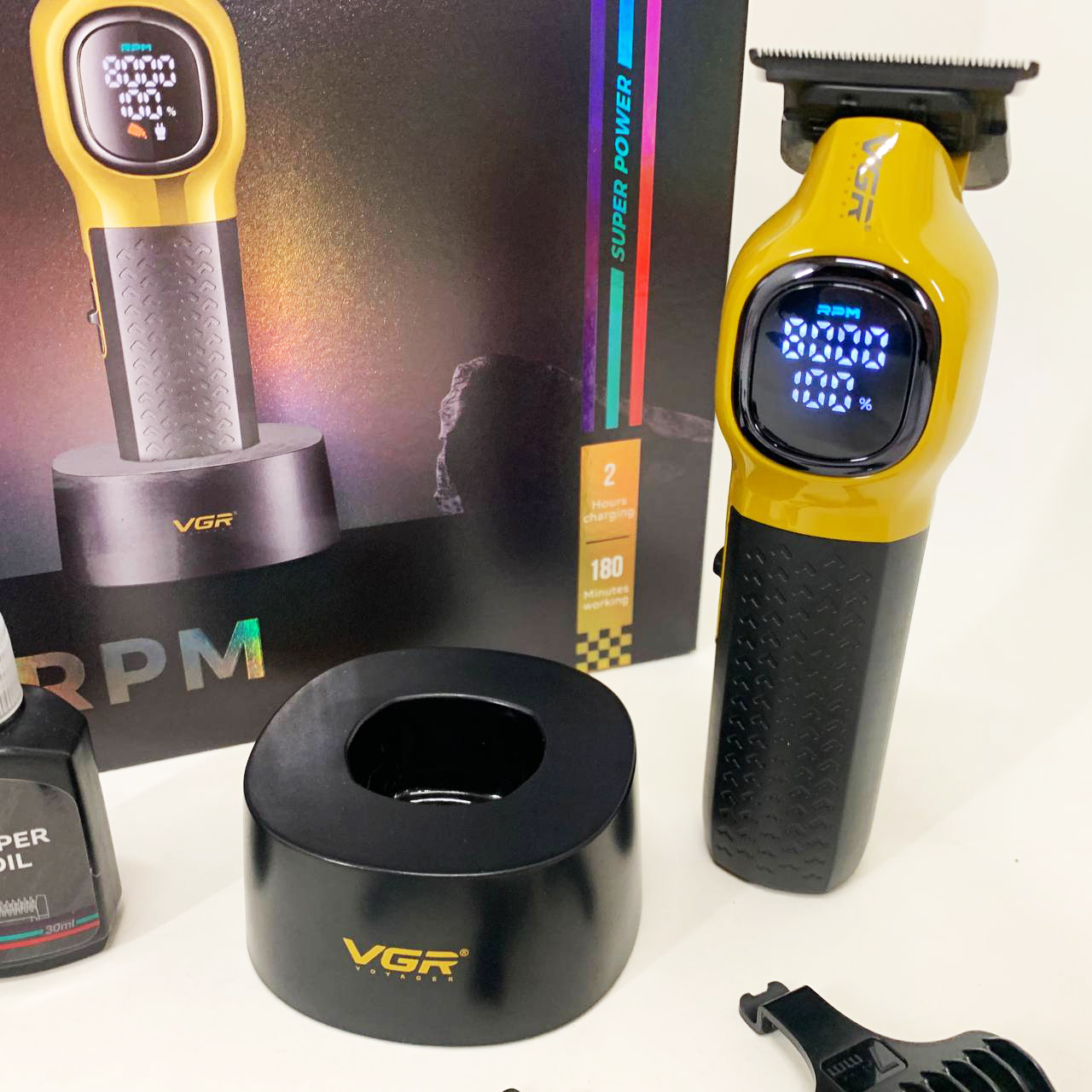 Тример VGR V-886T GOLD 8000 RPM з 4 насадками для стрижки волосся - Зображення 5