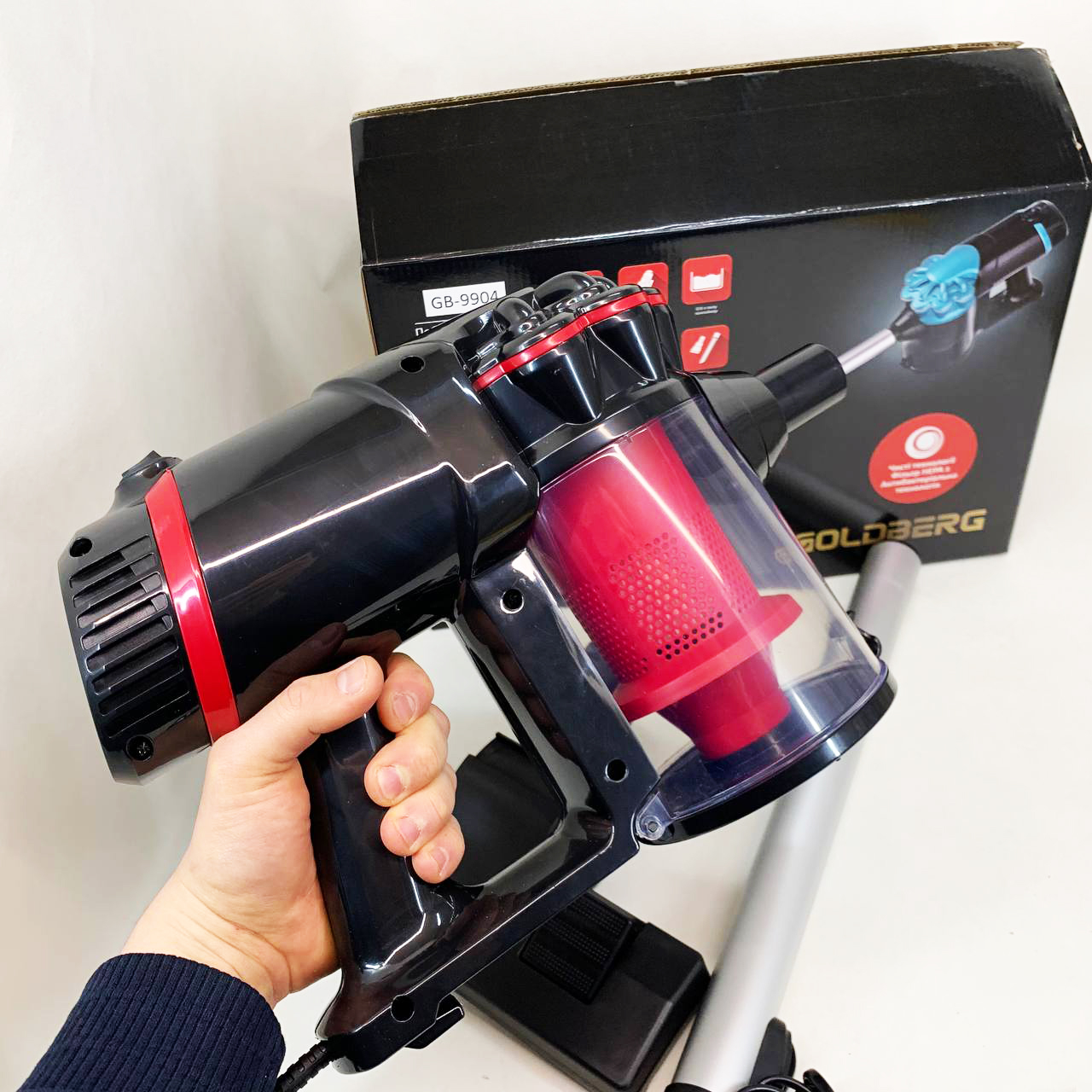 Пилосос вертикальний GOLDBERG GB-9904 5200 Вт циклонного типу Red - Зображення 4
