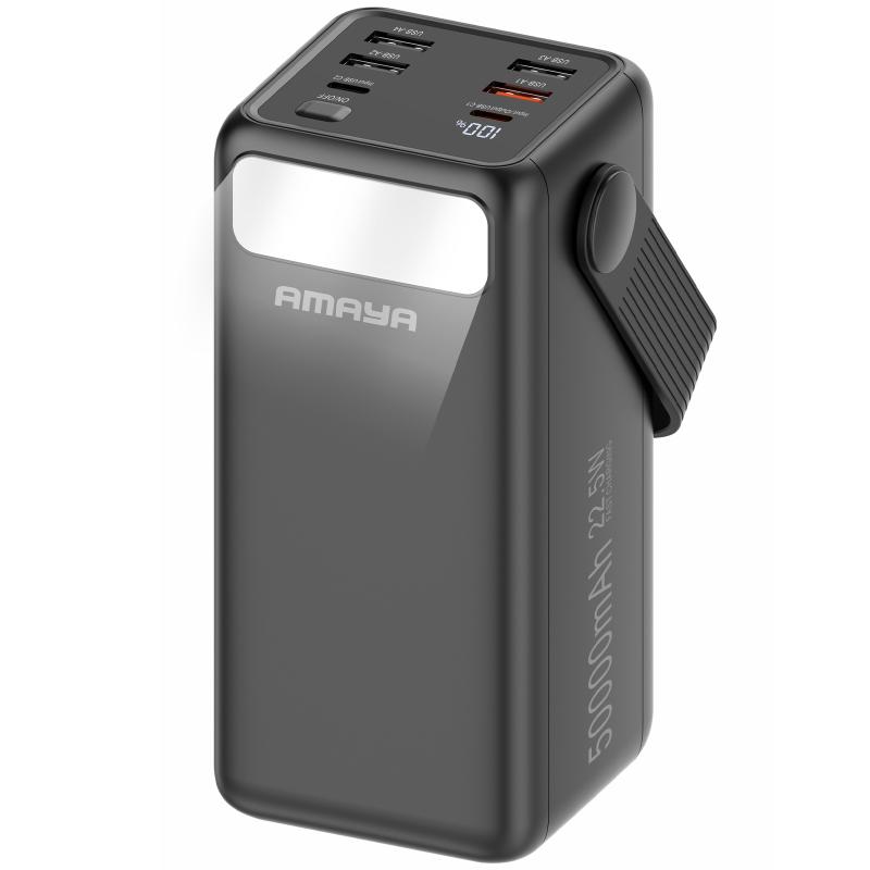 Повербанк Power Bank Amaya APB-50 22.5W flashlight with cable 50000 mAh