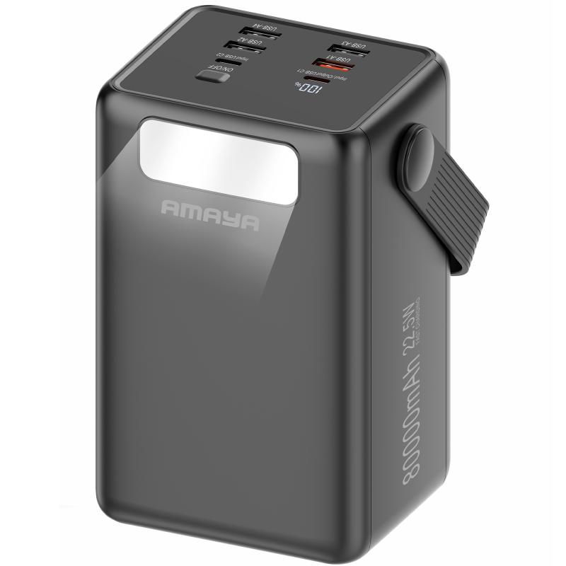 Повербанк Power Bank Amaya APB-80 22.5W flashlight with cable 80000 mAh