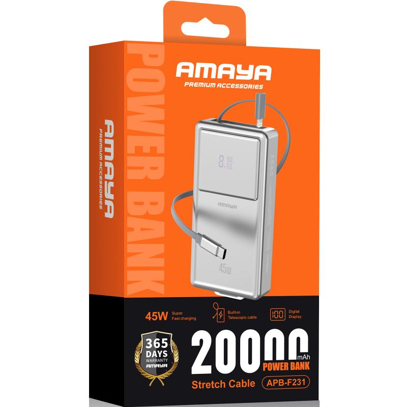 Повербанк Power Bank Amaya F231 45W with display and cable 20000 mAh - Зображення 2