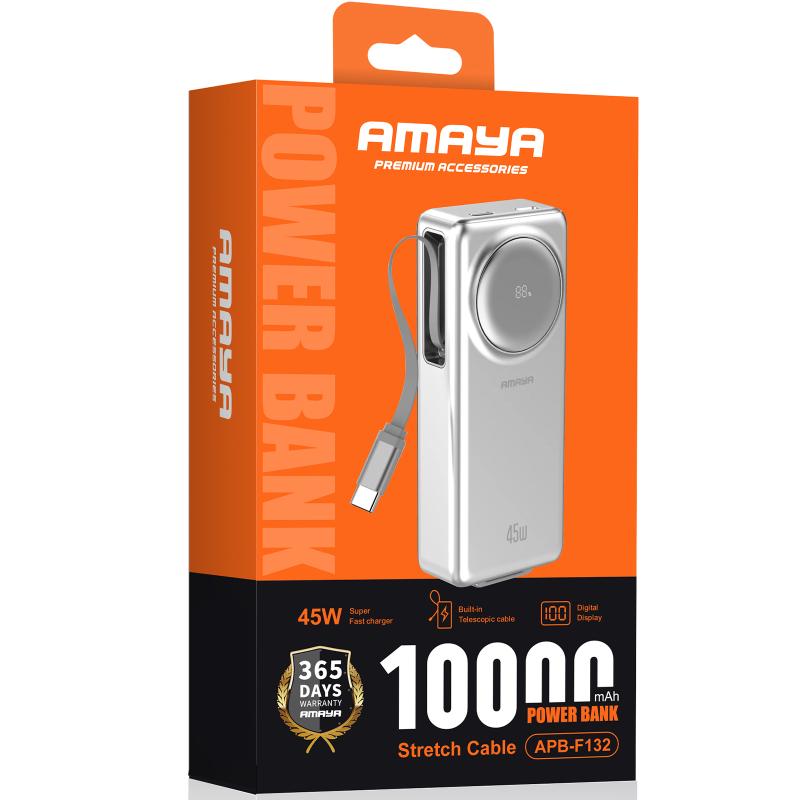 Повербанк Power Bank Amaya F132 45W with display and cable 10000 mAh - Зображення 2