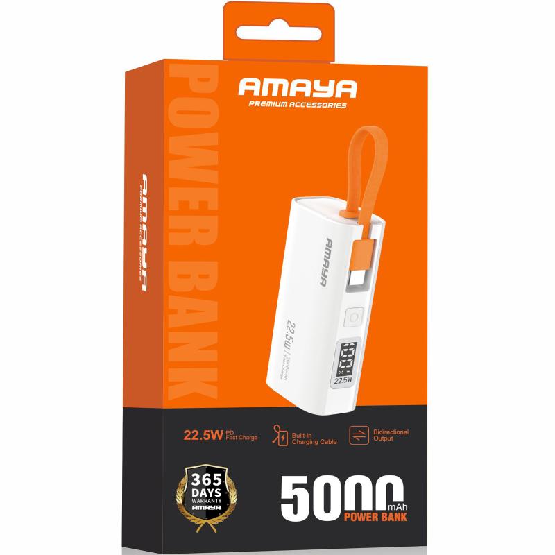 Повербанк Power Bank Amaya FD39 22.5W with display and cable 5000 mAh - Зображення 2