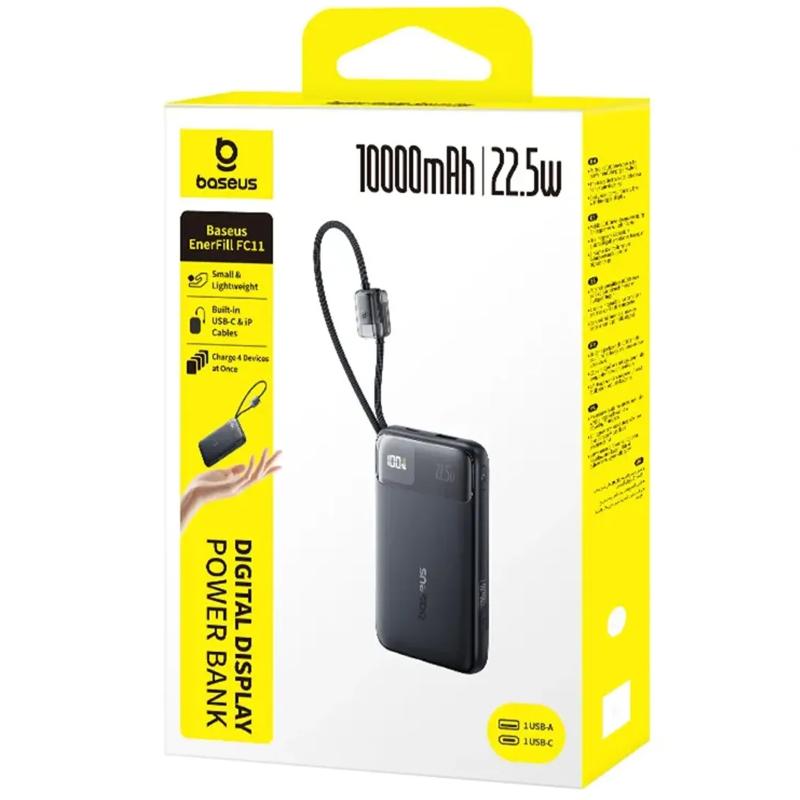 Повербанк Power Bank Baseus EnerFill FC11 PD22.5W with cable 10000 mAh (E0027R) - Зображення 3