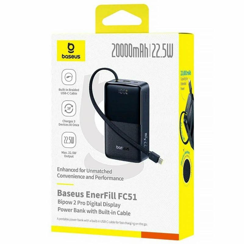 Повербанк Power Bank Baseus EnerFill FC51 Bipow2 Pro 22.5W 20000 mAh (E00277) - Зображення 4